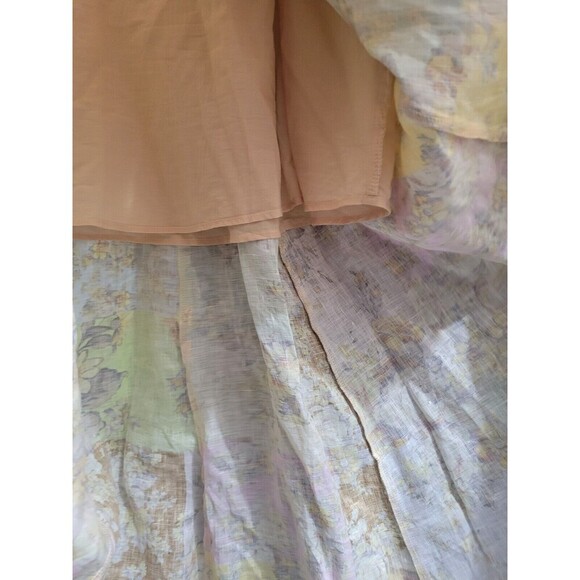 ALEMAIS Sz 8 AUS 4 US Floral Linen Patchwork Matilde Midi Dress Spring Summer - Picture 10 of 16
